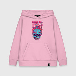 Толстовка детская хлопковая Череп с бассейном, цвет: светло-розовый