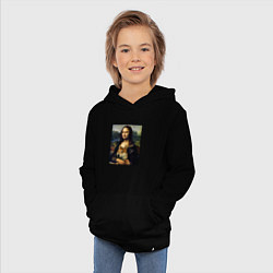 Толстовка детская хлопковая Shiba Inu Mona Lisa, цвет: черный — фото 2