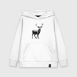 Толстовка детская хлопковая Черный олень Black Deer, цвет: белый