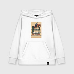 Толстовка детская хлопковая Конный спорт Horse club, цвет: белый