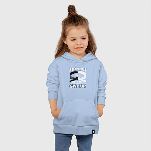 Детская толстовка-худи Черный пояс - это белый пояс, который отказался сд / Мягкое небо – фото 4