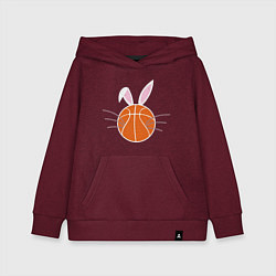 Толстовка детская хлопковая Basketball Bunny, цвет: меланж-бордовый