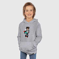 Толстовка детская хлопковая Minecraft Warrior Hero, цвет: меланж — фото 2