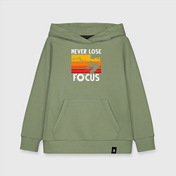 Толстовка детская хлопковая Never lose focus, цвет: авокадо