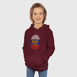 Толстовка детская хлопковая Россия - ДНК, цвет: меланж-бордовый — фото 2