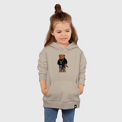 Толстовка детская хлопковая Gangsta bear Крутой мишка, цвет: миндальный — фото 2