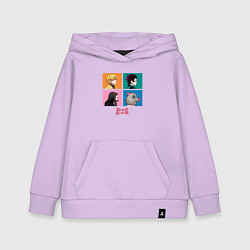 Толстовка детская хлопковая Клинок, рассекающий демонов Коллаж, цвет: лаванда