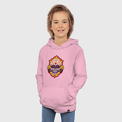 Толстовка детская хлопковая Poker Skull, цвет: светло-розовый — фото 2