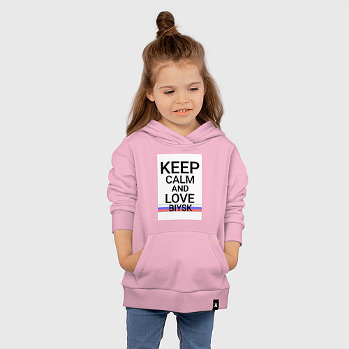 Детская толстовка-худи Keep calm Biysk Бийск ID731 / Светло-розовый – фото 4