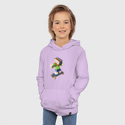 Толстовка детская хлопковая Minecraft Skater Video game, цвет: лаванда — фото 2