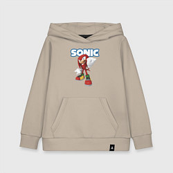 Толстовка детская хлопковая Knuckles Echidna Sonic Video game Ехидна Наклз Вид, цвет: миндальный