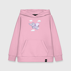 Толстовка детская хлопковая Милый Слонёнок С Крыльями, цвет: светло-розовый