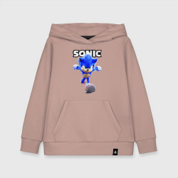 Толстовка детская хлопковая Sonic the Hedgehog 2022, цвет: пыльно-розовый