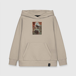 Толстовка детская хлопковая V Rising Вампиры и луна, цвет: миндальный