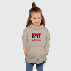 Толстовка детская хлопковая Dota: таблички Ultimate и Best Player, цвет: миндальный — фото 2