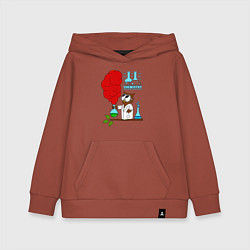 Толстовка детская хлопковая Сова химик, цвет: кирпичный