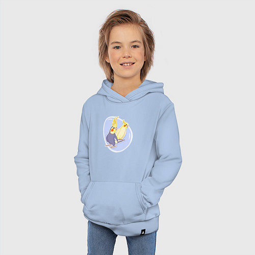 Детская толстовка-худи Попугаи Корелла Птицы / Мягкое небо – фото 3