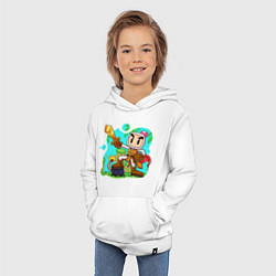 Толстовка детская хлопковая Bomberman, цвет: белый — фото 2