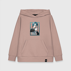 Толстовка детская хлопковая Hatsune Miku Drain, цвет: пыльно-розовый