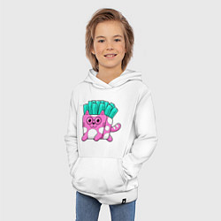 Толстовка детская хлопковая CAT FRENCH FRIES, цвет: белый — фото 2