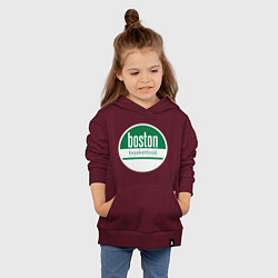 Толстовка детская хлопковая Boston Basketball, цвет: меланж-бордовый — фото 2