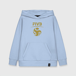 Толстовка детская хлопковая FIVB ВОЛЕЙБОЛ ЛОГО, цвет: мягкое небо