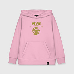 Толстовка детская хлопковая FIVB ВОЛЕЙБОЛ ЛОГО, цвет: светло-розовый
