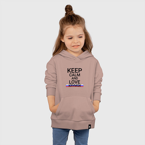 Детская толстовка-худи Keep calm Krymsk Крымск / Пыльно-розовый – фото 4