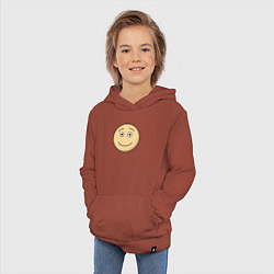 Толстовка детская хлопковая Улыбающийся смайлик из Дурак Онлайн, цвет: кирпичный — фото 2