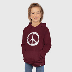 Толстовка детская хлопковая Pacific symbol white, цвет: меланж-бордовый — фото 2