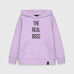 Толстовка детская хлопковая The real boss!, цвет: лаванда