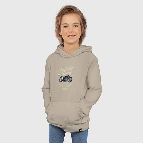 Детская толстовка-худи Vintage Moto / Миндальный – фото 3