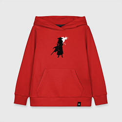 Толстовка детская хлопковая Самурай и белая луна, цвет: красный
