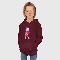 Толстовка детская хлопковая Бравлер Эмз на стиле Бренды Бравл Старс, цвет: меланж-бордовый — фото 2