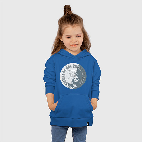 Детская толстовка-худи Фермер днем, Геймер ночью / Синий – фото 4