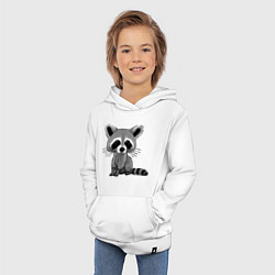 Толстовка детская хлопковая Милый крошка енот, цвет: белый — фото 2