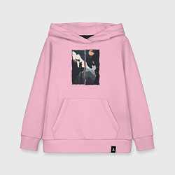 Толстовка детская хлопковая Оранжевая луна и дикий альпинизм, цвет: светло-розовый