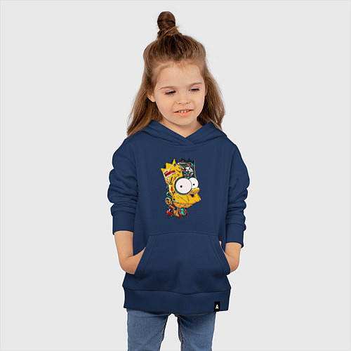 Детская толстовка-худи Cyber-Bart - Simpsons family / Тёмно-синий – фото 4