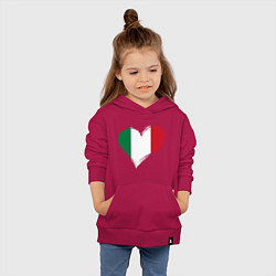Толстовка детская хлопковая Сердце - Италия, цвет: маджента — фото 2