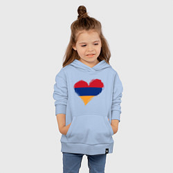 Толстовка детская хлопковая Сердце - Армения, цвет: мягкое небо — фото 2