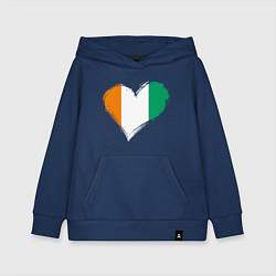 Толстовка детская хлопковая Сердце - Ирландия, цвет: тёмно-синий