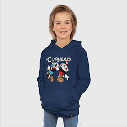 Толстовка детская хлопковая Cuphead - Mugman, цвет: тёмно-синий — фото 2