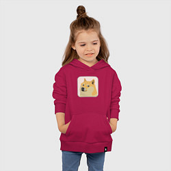 Толстовка детская хлопковая Аватар пёсика Доге, цвет: маджента — фото 2