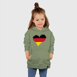 Толстовка детская хлопковая Сердце - Германия, цвет: авокадо — фото 2