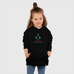 Толстовка детская хлопковая Assassins Creed Valhalla - logo, цвет: черный — фото 2