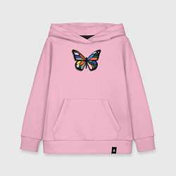 Толстовка детская хлопковая Графичная бабочка, цвет: светло-розовый
