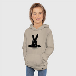 Толстовка детская хлопковая Кролик с моноклем, цвет: миндальный — фото 2