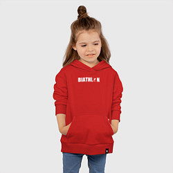 Толстовка детская хлопковая Биатлон лого, цвет: красный — фото 2