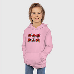Толстовка детская хлопковая Значки на Нита Пины Бравл Старс Nita, цвет: светло-розовый — фото 2