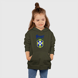 Толстовка детская хлопковая Brasil Football, цвет: хаки — фото 2